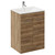 Napoli Tobacco Oak 600mm Floor Standing Vanity Unit with 1 Tap Hole Minimalist Basin and 2 Doors with Chrome Handles Left Hand View