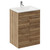 Napoli Tobacco Oak 600mm Floor Standing Vanity Unit with 1 Tap Hole Minimalist Basin and 2 Doors with Chrome Handles Left Hand View