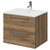 Napoli Tobacco Oak 600mm Wall Mounted Vanity Unit with 1 Tap Hole Minimalist Basin and 2 Drawers with Chrome Handles Right Hand View Napoli Tobacco Oak 600mm Wall Mounted Vanity Unit with 1 Tap Hole Minimalist Basin and 2 Drawers with Chrome Handles Right Hand View