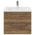 Napoli Tobacco Oak 600mm Wall Mounted Vanity Unit with 1 Tap Hole Minimalist Basin and 2 Drawers with Chrome Handles View from Front Napoli Tobacco Oak 600mm Wall Mounted Vanity Unit with 1 Tap Hole Minimalist Basin and 2 Drawers with Chrome Handles View from Front