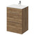 Napoli Tobacco Oak 600mm Floor Standing Vanity Unit with 1 Tap Hole Minimalist Basin and 2 Drawers with Chrome Handles Right Hand View