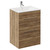 Napoli Tobacco Oak 600mm Floor Standing Vanity Unit with 1 Tap Hole Minimalist Basin and 2 Drawers with Chrome Handles Left Hand View