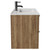 Napoli Tobacco Oak 800mm Wall Mounted Vanity Unit with 1 Tap Hole Minimalist Basin and 2 Drawers with Gunmetal Grey Handles View from Side