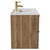 Napoli Tobacco Oak 800mm Wall Mounted Vanity Unit with 1 Tap Hole Minimalist Basin and 2 Drawers with Brushed Brass Handles View from Side