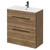 Napoli Tobacco Oak 800mm Floor Standing Vanity Unit with 1 Tap Hole Minimalist Basin and 2 Drawers with Gunmetal Grey Handles Right Hand View