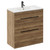 Napoli Tobacco Oak 800mm Floor Standing Vanity Unit with 1 Tap Hole Minimalist Basin and 2 Drawers with Gunmetal Grey Handles Left Hand View