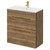 Napoli Tobacco Oak 800mm Floor Standing Vanity Unit with 1 Tap Hole Minimalist Basin and 2 Drawers with Brushed Brass Handles Right Hand View