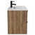 Napoli Tobacco Oak 800mm Wall Mounted Vanity Unit with 1 Tap Hole Minimalist Basin and 2 Drawers with Matt Black Handles View from Side