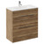 Napoli Tobacco Oak 800mm Floor Standing Vanity Unit with 1 Tap Hole Minimalist Basin and 2 Drawers with Chrome Handles Left Hand View