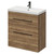 Napoli Tobacco Oak 800mm Floor Standing Vanity Unit with 1 Tap Hole Slim Edge Basin and 2 Drawers with Gunmetal Grey Handles Right Hand View