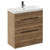 Napoli Tobacco Oak 800mm Floor Standing Vanity Unit with 1 Tap Hole Slim Edge Basin and 2 Drawers with Gunmetal Grey Handles Left Hand View