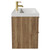 Napoli Tobacco Oak 800mm Wall Mounted Vanity Unit with 1 Tap Hole Slim Edge Basin and 2 Drawers with Brushed Brass Handles View from Side