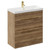 Napoli Tobacco Oak 800mm Floor Standing Vanity Unit with 1 Tap Hole Slim Edge Basin and 2 Drawers with Brushed Brass Handles Left Hand View
