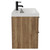 Napoli Tobacco Oak 800mm Wall Mounted Vanity Unit with 1 Tap Hole Slim Edge Basin and 2 Drawers with Matt Black Handles View from Side