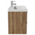 Napoli Tobacco Oak 800mm Wall Mounted Vanity Unit with 1 Tap Hole Slim Edge Basin and 2 Drawers with Chrome Handles View from Side