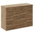 Napoli Tobacco Oak 1200mm Floor Standing Vanity Unit for Countertop Basins with 4 Doors and Brushed Brass Handles Left Hand View