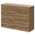 Napoli Tobacco Oak 1200mm Floor Standing Vanity Unit for Countertop Basins with 4 Drawers and Brushed Brass Handles Right Hand View