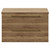 Napoli 390 Tobacco Oak 800mm Wall Mounted Vanity Unit for Countertop Basins with 2 Drawers and Brushed Brass Handles View from Front