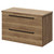 Napoli 390 Tobacco Oak 800mm Wall Mounted Vanity Unit for Countertop Basins with 2 Drawers and Matt Black Handles Right Hand View