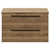 Napoli 390 Tobacco Oak 800mm Wall Mounted Vanity Unit for Countertop Basins with 2 Drawers and Matt Black Handles View from Front