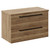 Napoli 390 Tobacco Oak 800mm Wall Mounted Vanity Unit for Countertop Basins with 2 Drawers and Matt Black Handles Left Hand View