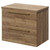 Napoli 390 Tobacco Oak 600mm Wall Mounted Vanity Unit for Countertop Basins with 2 Drawers and Brushed Brass Handles Right Hand View