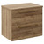 Napoli 390 Tobacco Oak 600mm Wall Mounted Vanity Unit for Countertop Basins with 2 Drawers and Brushed Brass Handles Left Hand View