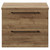 Napoli 390 Tobacco Oak 600mm Wall Mounted Vanity Unit for Countertop Basins with 2 Drawers and Matt Black Handles View from Front