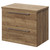 Napoli 390 Tobacco Oak 600mm Wall Mounted Vanity Unit for Countertop Basins with 2 Drawers and Chrome Handles Right Hand View