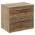 Napoli 390 Tobacco Oak 600mm Wall Mounted Vanity Unit for Countertop Basins with 2 Drawers and Chrome Handles Left Hand View