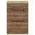 Napoli 390 Tobacco Oak 600mm Floor Standing Vanity Unit for Countertop Basins with 2 Drawers and Matt Black Handles View from Front