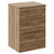 Napoli Tobacco Oak 600mm Floor Standing Vanity Unit for Countertop Basins with 2 Drawers and Brushed Brass Handles Left Hand View