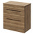 Napoli Tobacco Oak 800mm Floor Standing Vanity Unit for Countertop Basins with 2 Drawers and Matt Black Handles Right Hand View