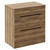 Napoli Tobacco Oak 800mm Floor Standing Vanity Unit for Countertop Basins with 2 Drawers and Matt Black Handles Left Hand View