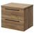 Napoli Tobacco Oak 600mm Wall Mounted Vanity Unit for Countertop Basins with 2 Drawers and Matt Black Handles Right Hand View