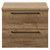Napoli Tobacco Oak 600mm Wall Mounted Vanity Unit for Countertop Basins with 2 Drawers and Matt Black Handles View from Front