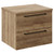 Napoli Tobacco Oak 600mm Wall Mounted Vanity Unit for Countertop Basins with 2 Drawers and Matt Black Handles Left Hand View