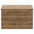 Napoli Tobacco Oak 800mm Wall Mounted Vanity Unit for Countertop Basins with 2 Drawers and Brushed Brass Handles View from Front