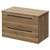 Napoli Tobacco Oak 800mm Wall Mounted Vanity Unit for Countertop Basins with 2 Drawers and Matt Black Handles Right Hand View