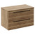 Napoli Tobacco Oak 800mm Wall Mounted Vanity Unit for Countertop Basins with 2 Drawers and Matt Black Handles Left Hand View