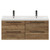 Napoli Tobacco Oak 1200mm Wall Mounted Vanity Unit with Ceramic Double Basin and 4 Drawers with Gunmetal Grey Handles View from Front