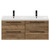 Napoli Tobacco Oak 1200mm Wall Mounted Vanity Unit with Ceramic Double Basin and 4 Drawers with Matt Black Handles View from Front