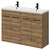 Napoli Tobacco Oak 1200mm Floor Standing Vanity Unit with Ceramic Double Basin and 4 Doors with Matt Black Handles Right Hand View