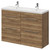 Napoli Tobacco Oak 1200mm Floor Standing Vanity Unit with Ceramic Double Basin and 4 Drawers with Chrome Handles Right Hand View