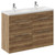 Napoli Tobacco Oak 1200mm Floor Standing Vanity Unit with Ceramic Double Basin and 4 Drawers with Chrome Handles Left Hand View