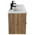 Napoli Tobacco Oak 1200mm Wall Mounted Vanity Unit with Polymarble Double Basin and 4 Drawers with Matt Black Handles View from Side