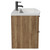 Napoli Tobacco Oak 800mm Wall Mounted Vanity Unit with 1 Tap Hole Curved Basin and 2 Drawers with Gunmetal Grey Handles View from Side
