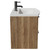 Napoli Tobacco Oak 600mm Wall Mounted Vanity Unit with 1 Tap Hole Curved Basin and 2 Drawers with Gunmetal Grey Handles View from Side