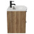 Napoli Tobacco Oak 600mm Wall Mounted Vanity Unit with 1 Tap Hole Curved Basin and 2 Drawers with Matt Black Handles View from Side