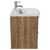Napoli Tobacco Oak 600mm Wall Mounted Vanity Unit with 1 Tap Hole Curved Basin and 2 Drawers with Chrome Handles View from Side